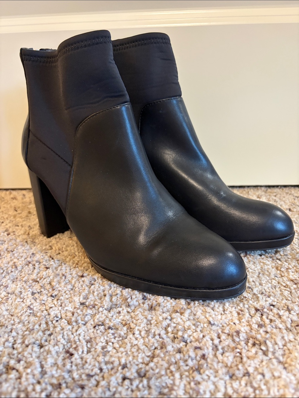 Adrienne Vittadini Black Heeled Boots Size 8.m